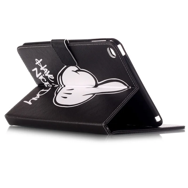 PU Leather Cases for Apple iPad Air 2 6 9.7 Inch Case Stand Wallet Flip Card Slots Black Finger have a nice day Tablet Covers  (27)