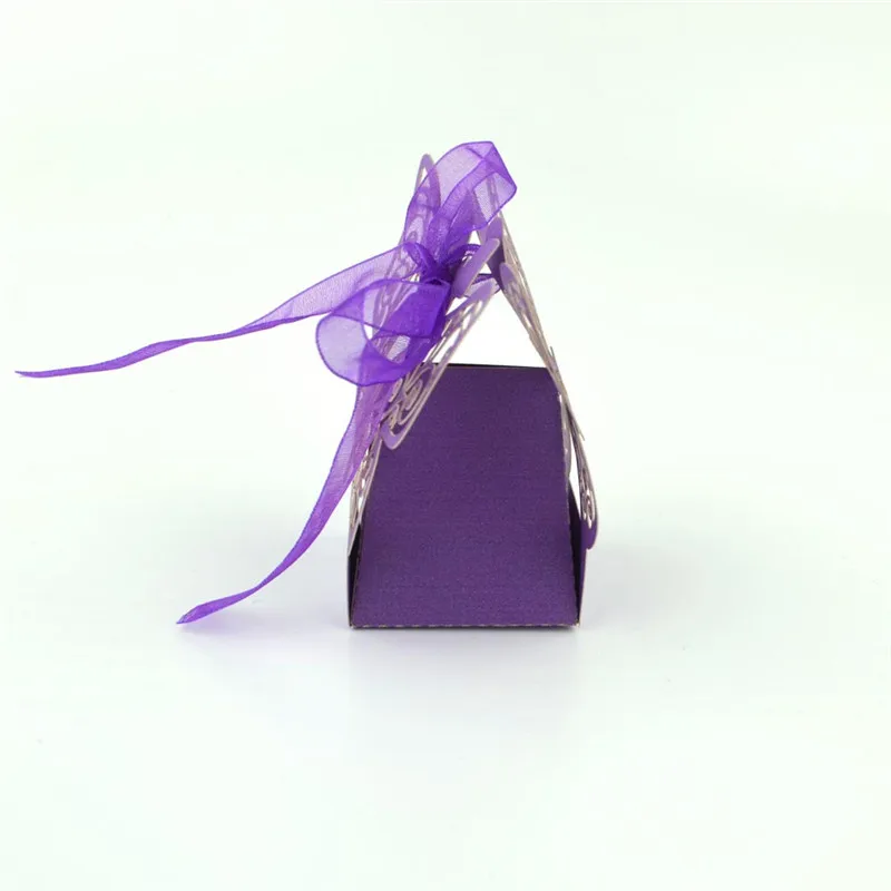 10 шт бабочка Лазерная резка полые перевозки сувениры подарочной коробке драже коробка для конфет с лентой-деко Mariage Свадебная коробка конфет