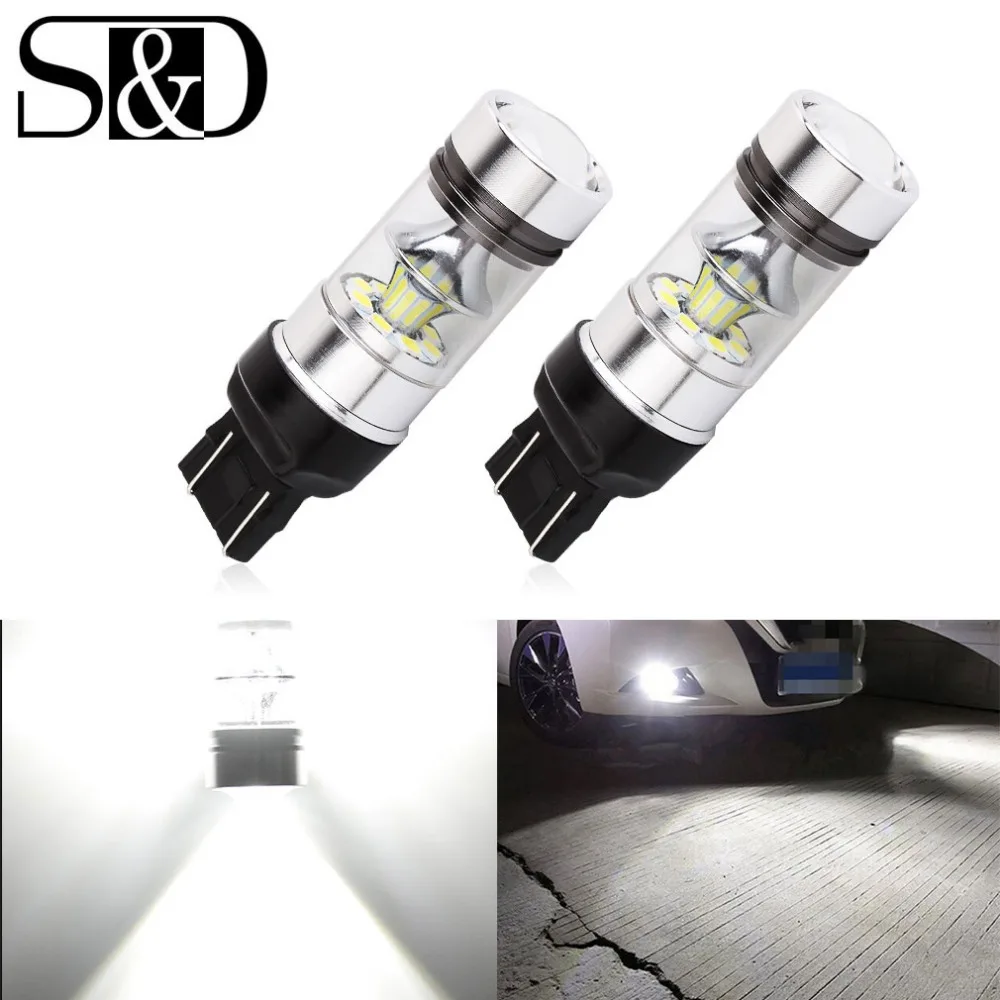 

2Pcs T20 Led Bulb 7443 W21/5W LED 580 Car Fog Driving Lamp Auto DRL Turn Signal Brake Reverse Parking Lights 6000K White 12V-24V