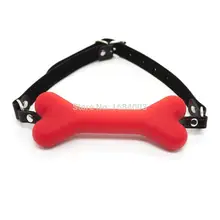 Fetish Silicone Dog Bone Mouth Gag Slave Bite BDSM Bondage Flirting Spicy Amateur Sex Adult Toys