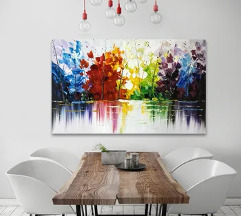 

Hand Made Modern Large Hand-Painted Tree landscape oil painting Abstract Art Canvas Painting Handmade Oil Painting