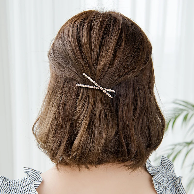 

CHIMERA Crystal Hair Pins Jewelry Fashion Simple Women Rhinestone Hair Accessories Luxury Metal Hair Clip Barrette for Girls