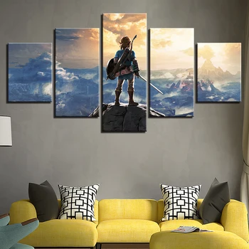 

Home Decor Modular Artwork Print 5 Panel The Legend Of Zelda Modern For Painting Canvas Pictures Wall Art For Living Room Frame