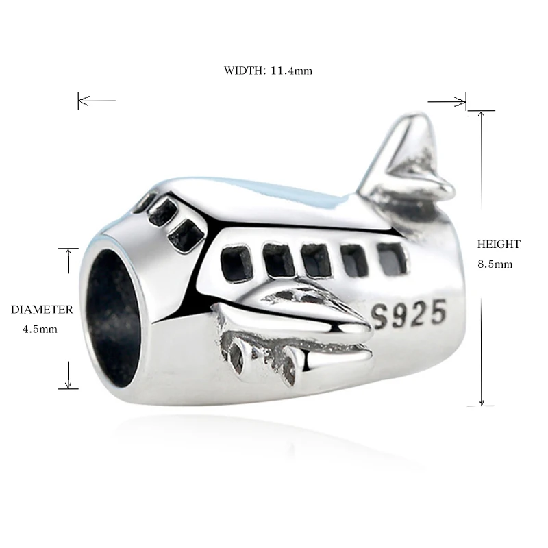 New Arrival silver 925 Charms Original Plane Beads air charms Fit Authentic Pandora Bracelets Pendants bead Jewelry making Gifts