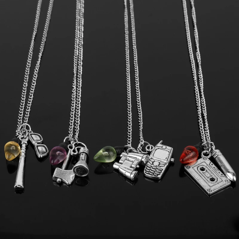 

MQCHUN Fashion Stranger Things Necklace Gothic Jewelry Women Choker Necklace Colorful Light Bulb Lamps Pendents Necklace