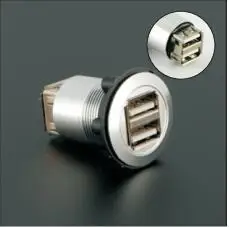 

22mm panle mount/USB connector/usb socket/metal type Two layer USB2.0 Female A to Female A(CE,ROHS)