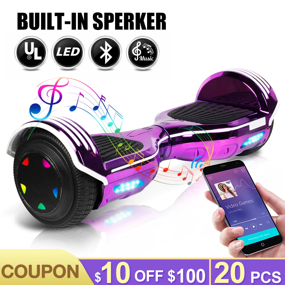6.5 Inch Hoverboard Electric Scooters Smart Electric Skateboard Self Balance Scooter Bluetooth Speaker LED Hover Board Oxboard