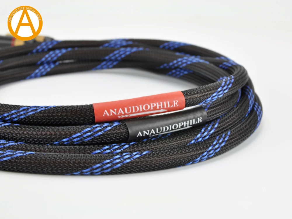 ANAUDIOPHILE RCA Audio Cable HiFi 4N OFC RCA Interconnect Audio Cable Male To Male For Preamp Amplifier Self-Locking RCA Plug