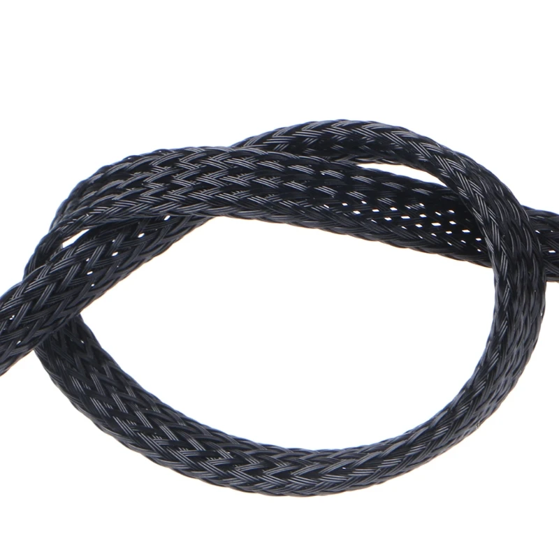 

6mm Braided Expandable Nylon Cable Mesh Harness Wire Sleeving Sheathing Black 30m #Aug.26