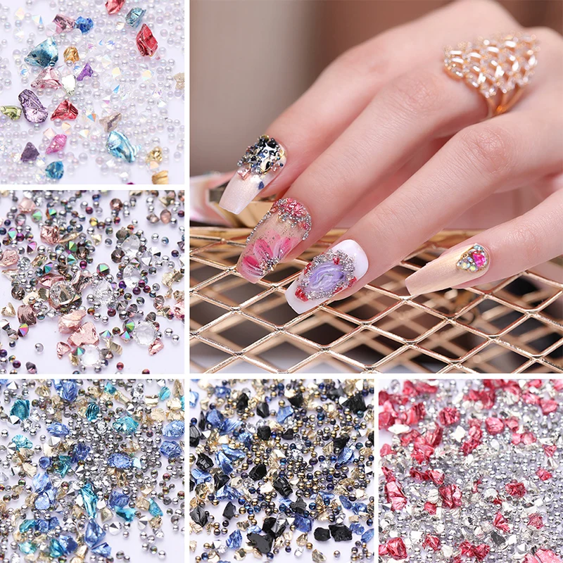 

Nail Rhinestones 3D Tips Accessories Mixed Size Irregular Mini Beads Nail Art Decorations Manicure Tool DIY Design