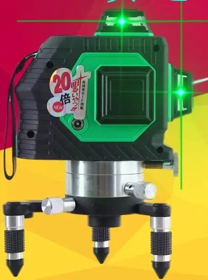 

12 line Green Laser Level 360 Rotary Self Leveling with Battery and Tilt Slash Function Outdoor EU 532nm Laser Beam
