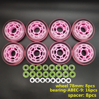 Роликовые колеса skate 78*24 мм ABEC-9 78x24 мм - Цвет: 78 mmwheel n bearing