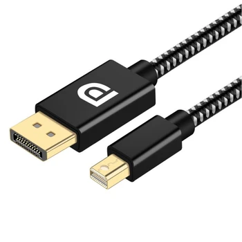 

(500pcs/lot) 6FT Braided Mini DP to Big DP DisplayPort Display Port male to male 4K HD Adapter Converter Cable 2M for Monitor