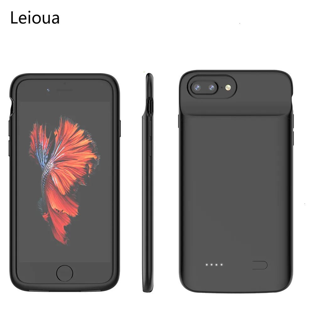 Online Leioua 3100 mAh para iPhone6 6S 7 8 Batería cargador funda carga inalámbrica inteligente banco de energía para iPhone 6 funda de batería 6S 7 8plus