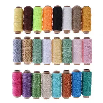 

24PCS 50m 150D Leather Sewing Wax Thread Household DIY Hand Tenacity Stitching Cord Craft Knitting Dyeing Craft Flat Waxed Line
