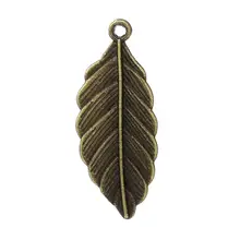 DoreenBeads цинковый металлический сплав очарование подвески лист Античная бронза 31,0 мм(1 2/") х 13,0 мм(4/8"), 8 шт. новинка
