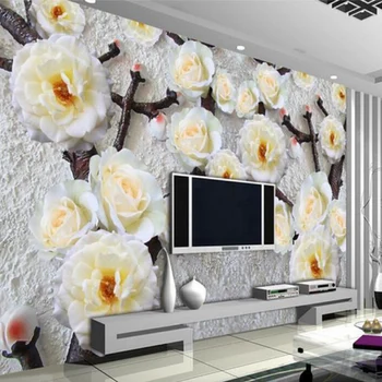 

High Quality Modern 3D Deep Embossed Flowers Wall Paper Roll Bedroom Living Room Sofa Background Wall Home Decoration Wallpapers