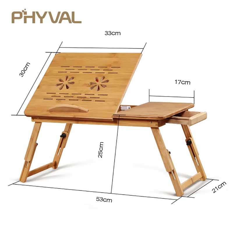Портативный складной Бамбуковый стол для ноутбука, диван-кровать, Офисная подставка для ноутбука, стол с вентилятором, кровать, стол для компьютера, ноутбука, книг