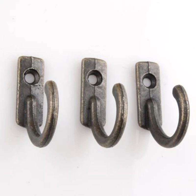 10pcs Wall Door Metal Antique Hooks Hanger For Key Clothes Coat Hat Bags Towel