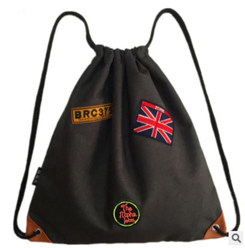Национальный Boho пляжный женский холщовый рюкзак на шнурке винтажная школьная сумка для студентов