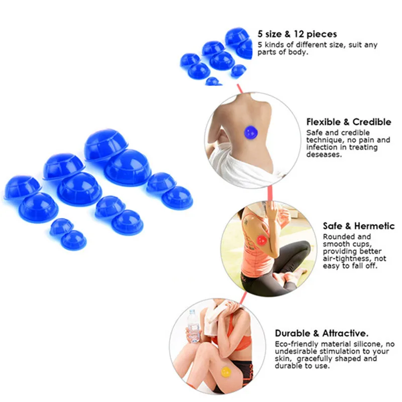 12 шт силиконовые мини вакуумные чашки массаж тела чашки боль в мышцах снятие стресса терапия здоровья