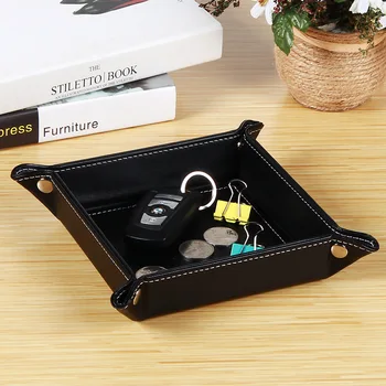 

PU Leather Storage Box Beads Pills Cosmetic Makeup Organizer Case Desktop Storage Organizer Sundries Storage Holder Box