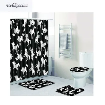

Free Shipping 4pcs Animals Banyo Paspas Bathroom Carpet Toilet U Type Bath Mat Set Non Slip Tapis Salle De Bain Alfombra Bano