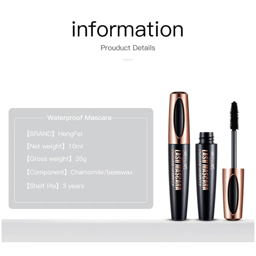 4D Smudge-proof Mascara Black Waterproof Makeup Eyelash Long Curling Mascara Eye Lashes Extension