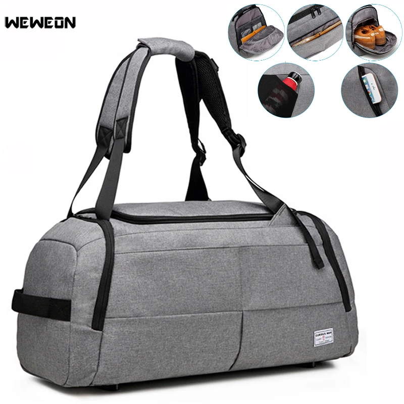 

Men Multi-pocket Gym Bags Sports Fitness Backpack Single Shoulder Bag Oxford Portable Yoga Tote Nylon Waterproof Travel Handbag