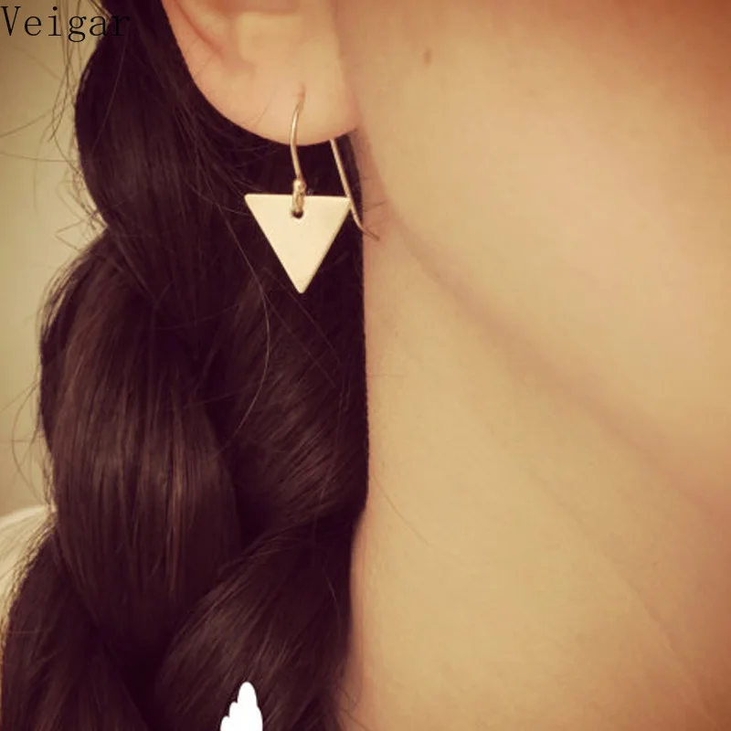 

Gold Silver Triangle Dangle Earrings Female 2018 Fashion Jewelry Women Earing Simple Style Ladies Party Earring Brinco Argola