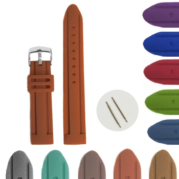 

20mm Top Brown Color Silicone Jelly Rubber Unisex Watch Band Straps WB1072T20JB