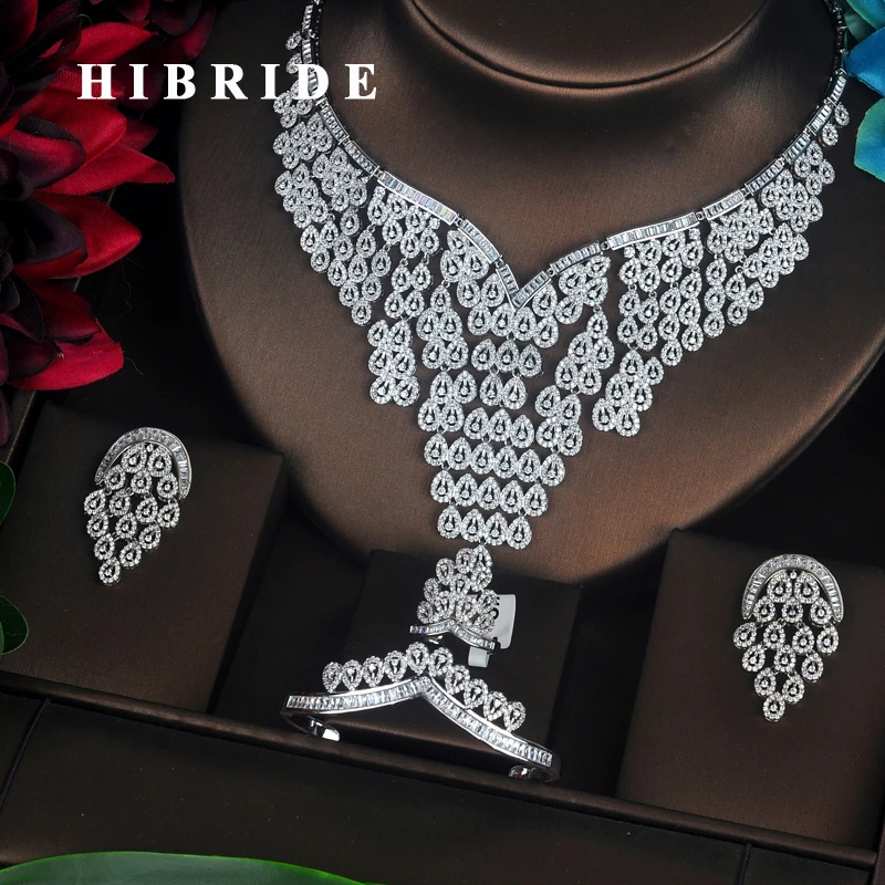 HIBRIDE font b Luxury b font Design Sparkling AAA Cubic Zirconia Pave Women font b Jewelry