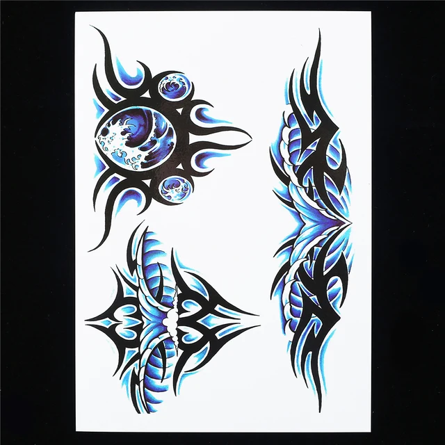 1pc fashion black blue spindrift symbol totem flash 3d tattoo 1pc fashion black blue spindrift symbol totem flash 3d tattoo