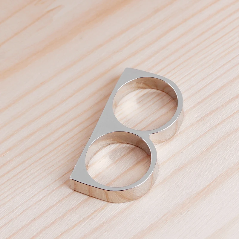 Man Metal Two Finger Ring for Party Rebellious Ring revolt personality Jewelry FZL Non-conformity Boy,finger ring