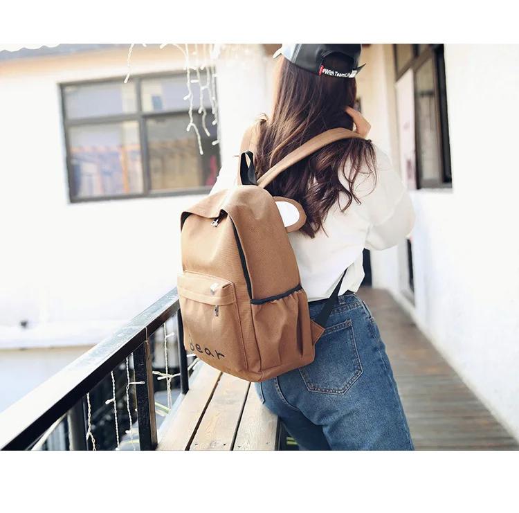 HISUELY Fashion Canvas Backpack Cartoon Rabbit Ears Back pack Women Casual Students School Bags Student Rucksack Collenge Style best stylish backpacks for college