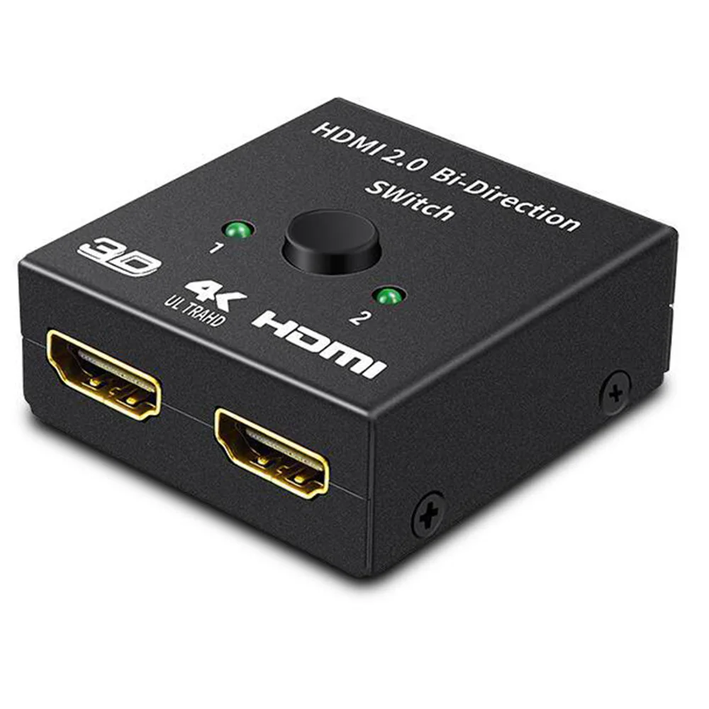 

4K HDMI Switch 2 Ports Bi-directional 1x2 / 2x1 HDMI Switcher Splitter Supports Ultra HD 4K 1080P 3D HDR HDCP for PS4 Xbox HDTV