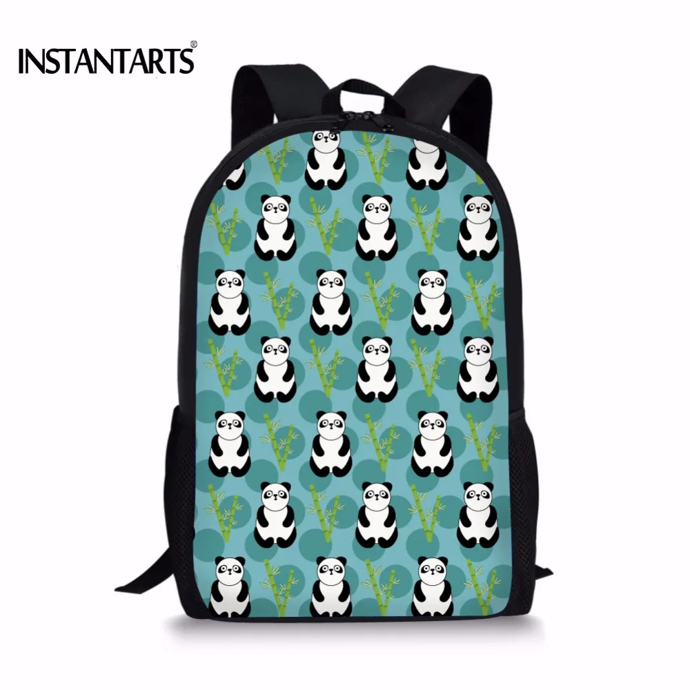 #*Cheap INSTANTARTS Cute Cartoon Print Backpacks for Primary School Students Puzzle Pandas Dogs Book Shoulder Bags Casual Laptop Daypack