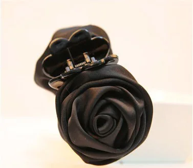 Модный корейский элегантный цветок когти для волос пластиковый обруч для головы лента роза заколки для волос аксессуары для волос для женщин высокое качество - Цвет: Black