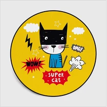 AOVOLL милый мультфильм котенок собака круглый ковер детский коврик для лазания подвесная корзинка на стул спальня нескользящий коврик ковер для спальни