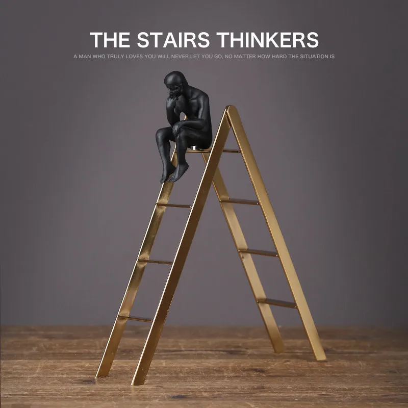 Stairs Thinkers скульптура Thinker окно дисплей орнамент книжная полка классический