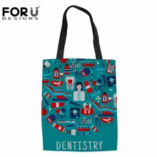 FORUDESIGNS/стильная футболка с изображением персонажей видеоигр стоматологии/отбеливатель и с принтом для девочек-подростков тканевые сумки для покупок Повседневное большая сумка Eco Для женщин многоразовая Хлопковая Сумка