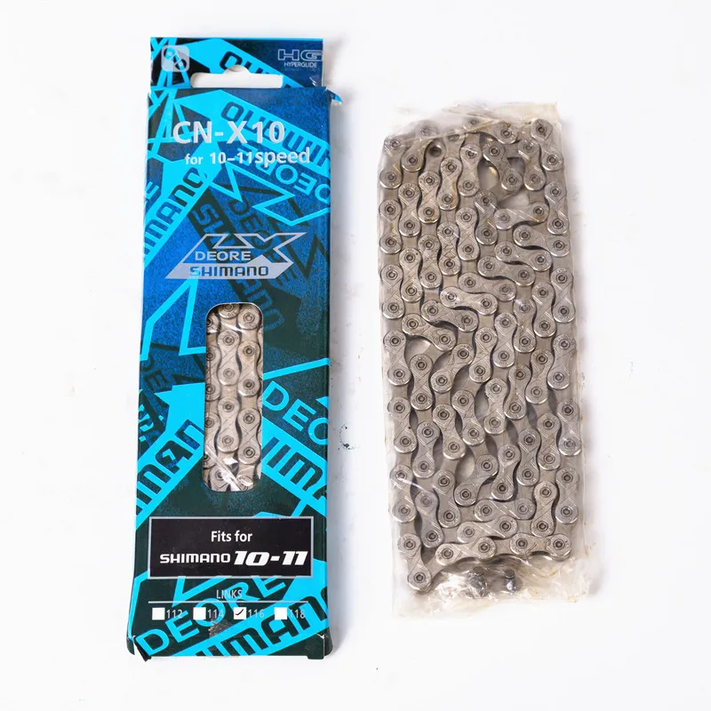 

SHIMANO DEORE X10 10 Speed Chain 116L with Quick Release Links 10/11 Speed Freewheel Chain MTB Mountain Road Bicycle Chain