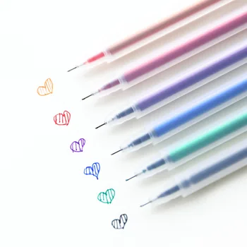 

1 Pcs Transparent Matte Colour Gel Pen 6color Escolar Student Simple Learning Writing Pens Gift Ideas Stationery School Supplies