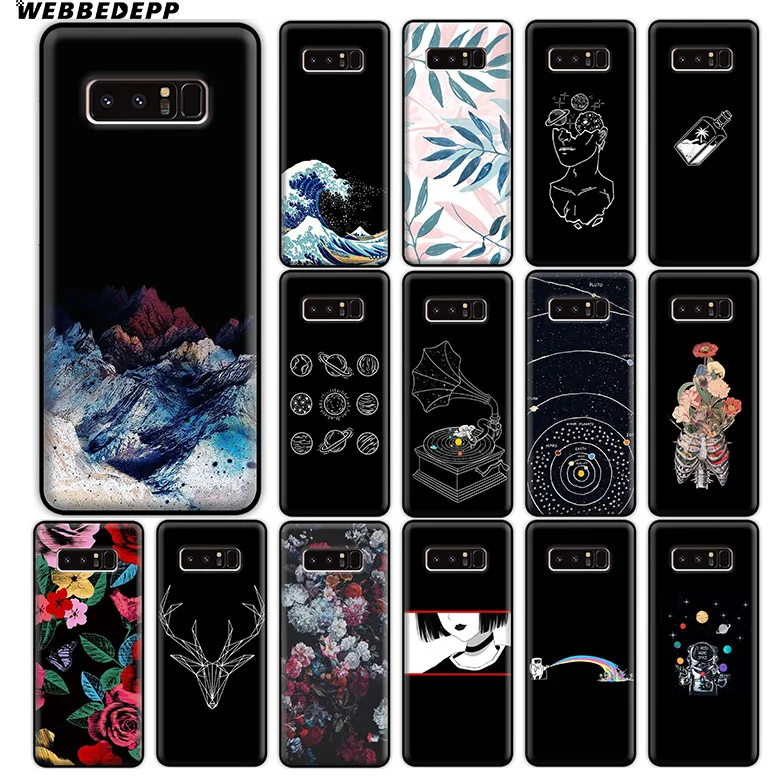 WEBBEDEPP Wave Rainbow Space Feather Мягкий силиконовый чехол для Samsung Galaxy A9 A8 A7 A6 Plus 2018 A5 A3 2017 2016 Note