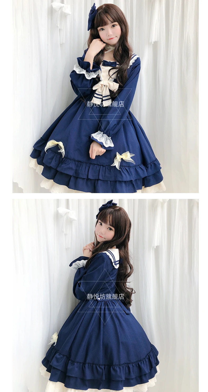 2019 Новый женский прекрасный осень мода с длинными рукавами платье Лолита для девочек ежедневно Лолита платье мягкие японские игрушки юбка