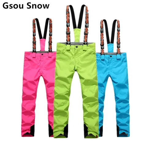 Calças de Snowboard Calças de Esqui de Neve à Prova Babadores para Bebês Equitação ao ar Mulheres Água Calça Gsou Neve Livre Caminhadas Preto Vermelho Azul Rosa Roxo d’