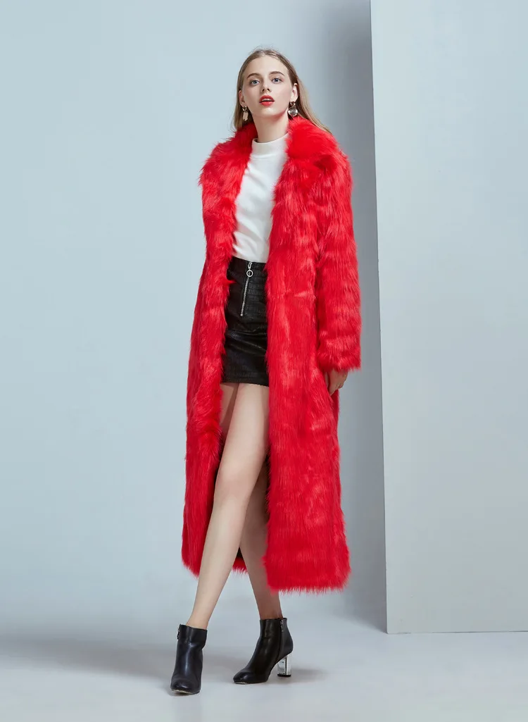 Европейские и американские Новые Женская Зимняя одежда женский тренчкот пальто с имитацией лисиного меха пушистый пальто женские шубы из