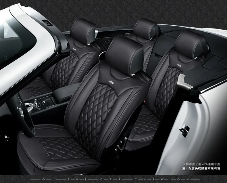 for  Opel Astra Zafira Meriva Ampera Agila Corsa black car soft leather seat cover front &rear Complete set car seat covers