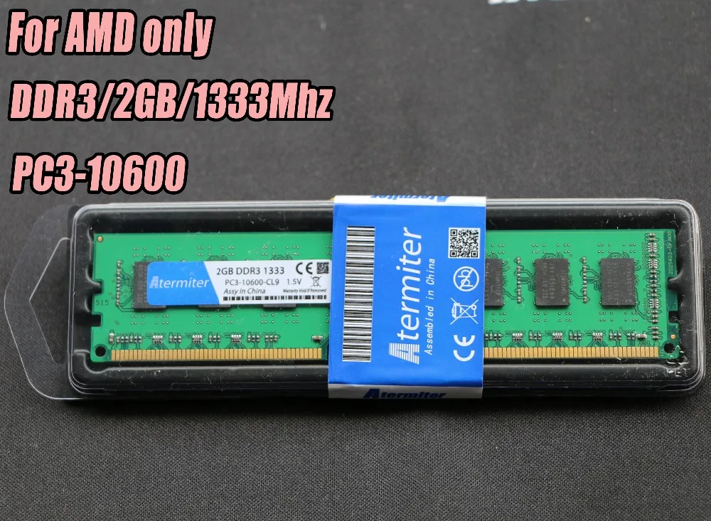 جديد 2 GB DDR3 PC3-10600 1333 MHz ل حاسوب شخصي مكتبي DIMM ذاكرة عشوائية Ram 240 دبابيس ل AMD نظام عالية متوافق 2G 1333 DDR2 المبرد