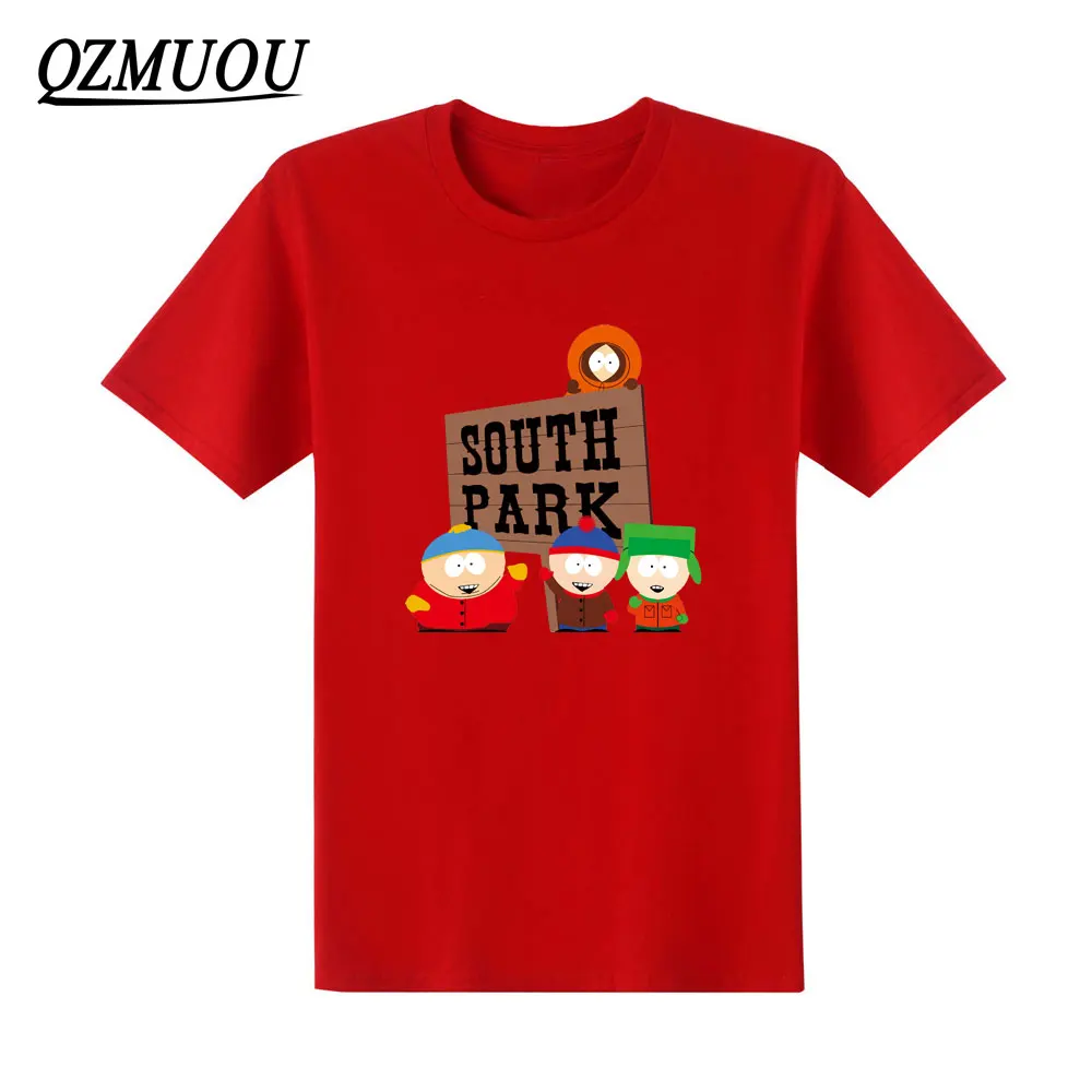 New Summer Fashion Cotton Pattern T Shirt Mens Clothing Cartoon Sitcoms SOUTH PARK T Shirts With Short Sleeve Top Tees Size